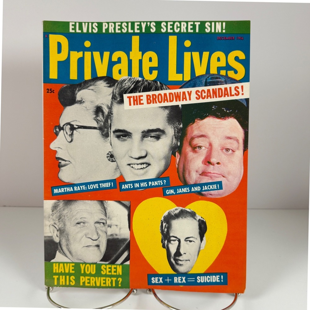 Vintage Private Lives Magazine December 1956 Elvis Presley Broadway Scandals